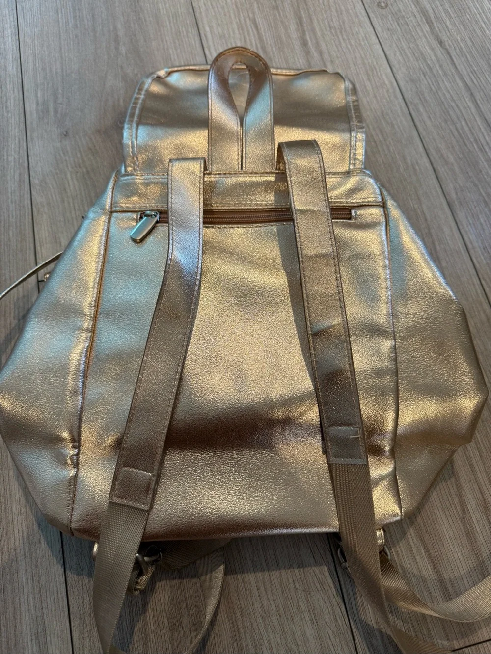 Metallic Gold Women's Backpack - Casual Drawstring Backpack